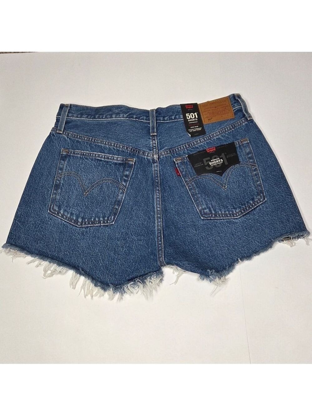 Levi's 501 Original Style Premium Denim High Rise Shorts Cut Off Women's Size 31 - Picture 8 of 16